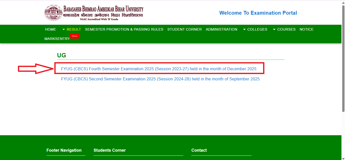 BRABU UG 4th Semester Result 2023-27